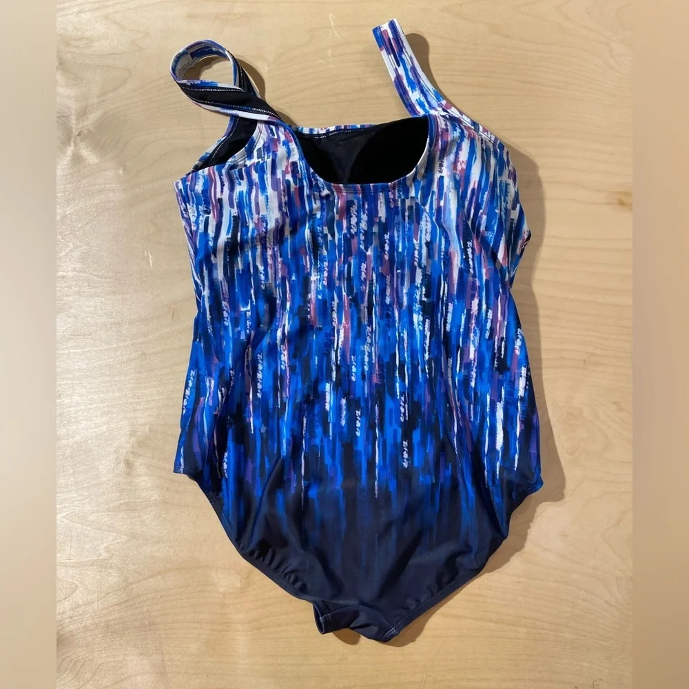 Swim Suits For All Blue and Purple SwimSuit 16 (OO)